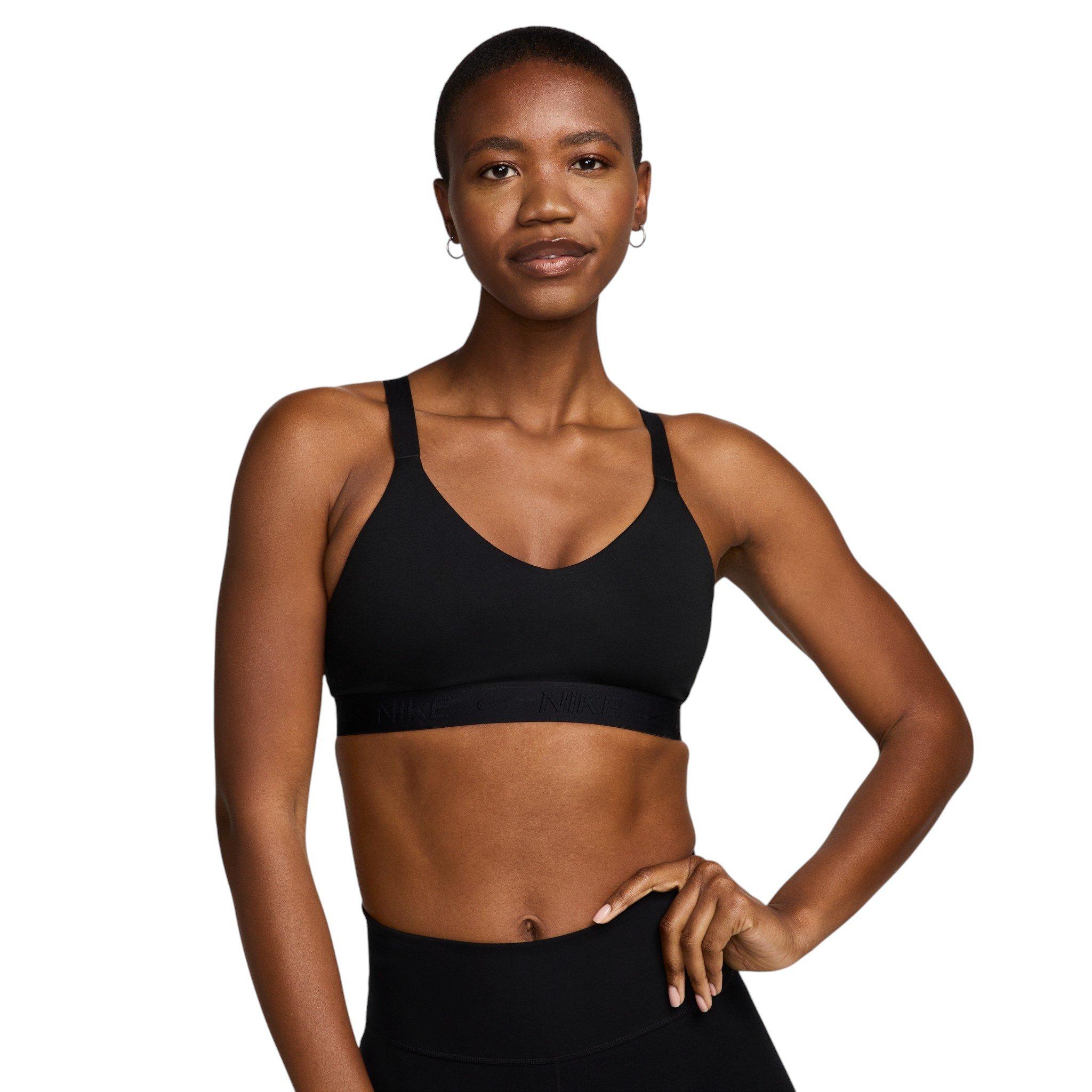 Nike Women's Indy Medium Support Padded Adjustable Sports Bra - Black - BLACK